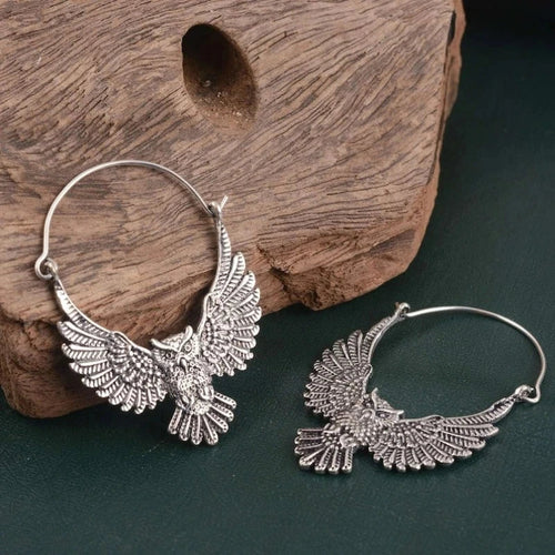 Vintage Bohemian Owl Statement Earrings - emmy-rae-jewels.com