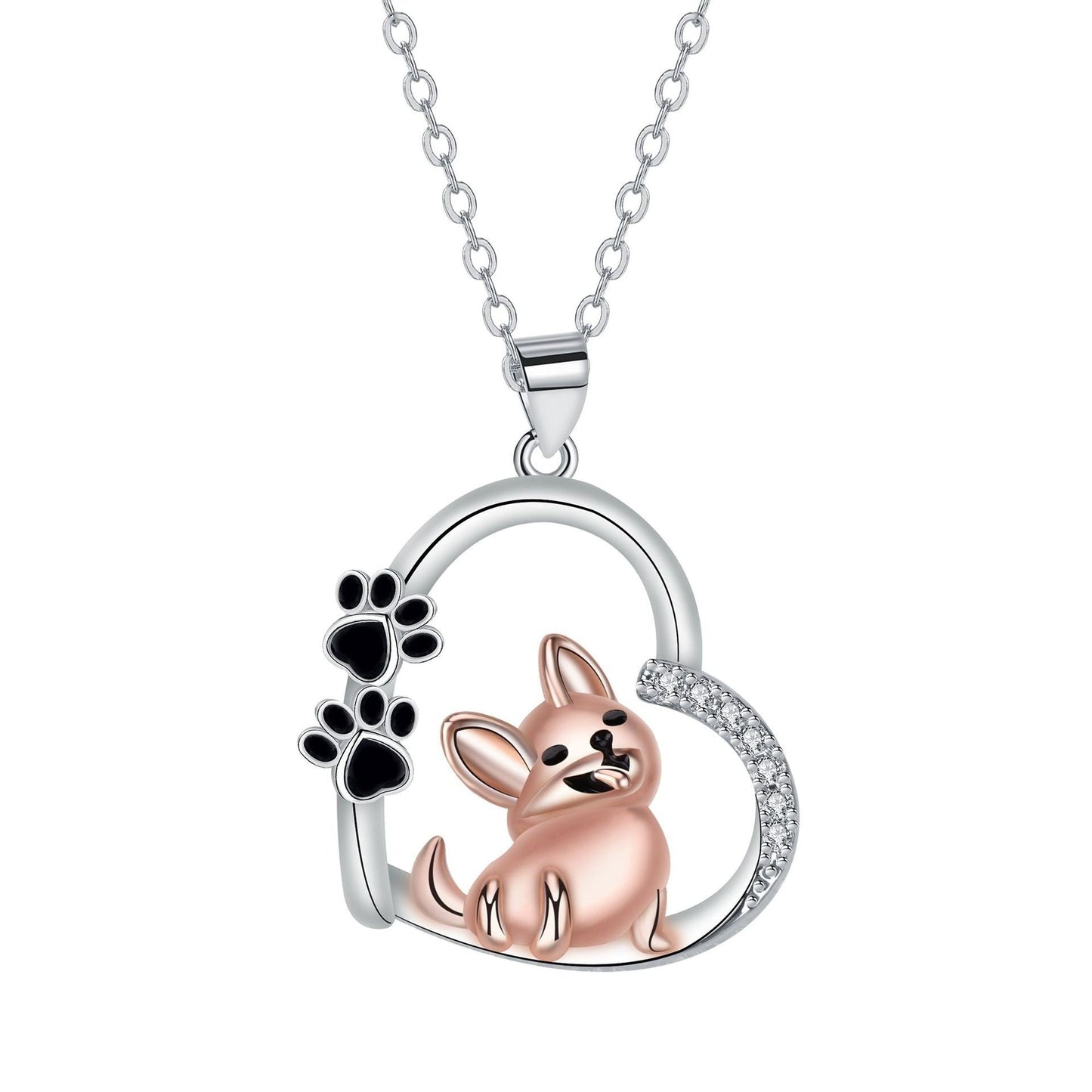 Lovely Heart-shaped Dog Pendant Necklace - emmy-rae-jewels.com