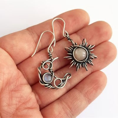 Bohemian Vintage Sun Moon Earrings - emmy-rae-jewels.com