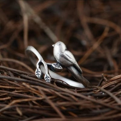 Sterling Silver Bird Adjustable Ring