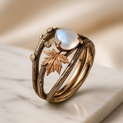 Nature Moonstone Ring - emmy-rae-jewels.com