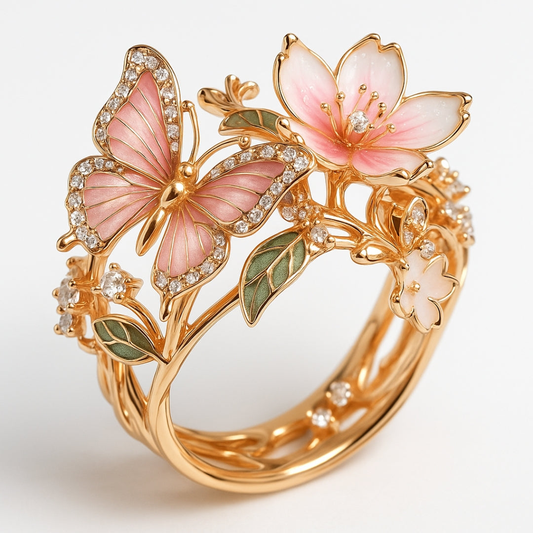 Nature Bright Butterfly Zirconia Ring - emmy-rae-jewels.com