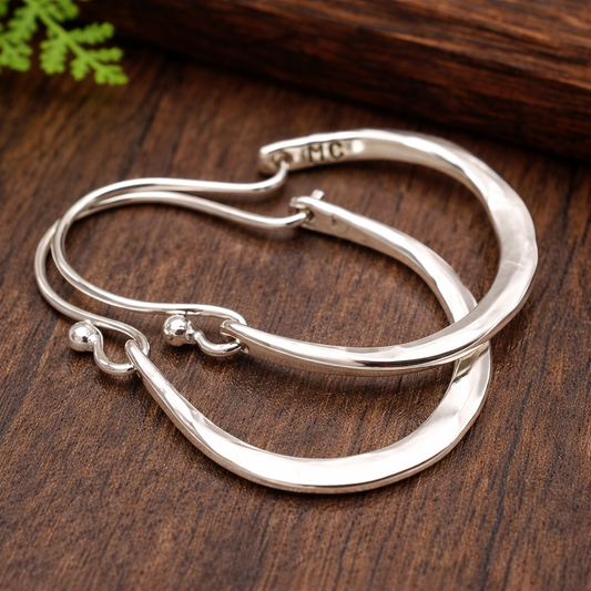 Vintage Silver Hoop Earrings