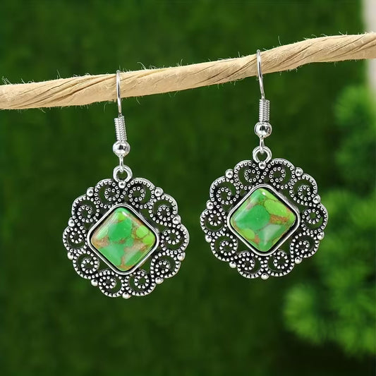 Silver Mandala Earrings & Matching Necklace