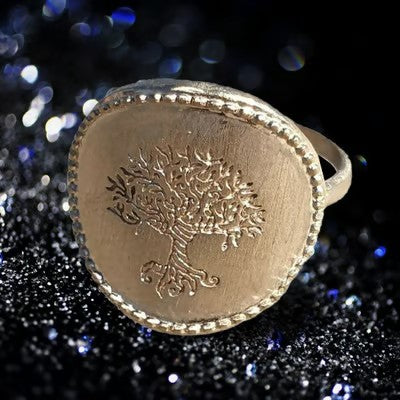 Tree of Life Signet Gold Ring