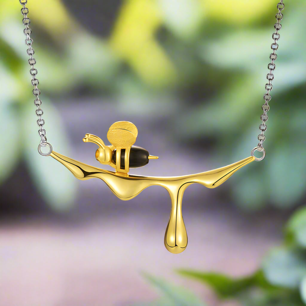 Dripping Honey & Bee Necklace - emmy-rae-jewels.com
