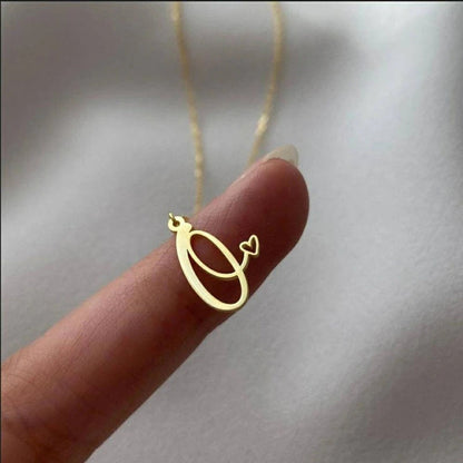 Cursive Initial Letter Pendant Necklaces - emmy-rae-jewels.com