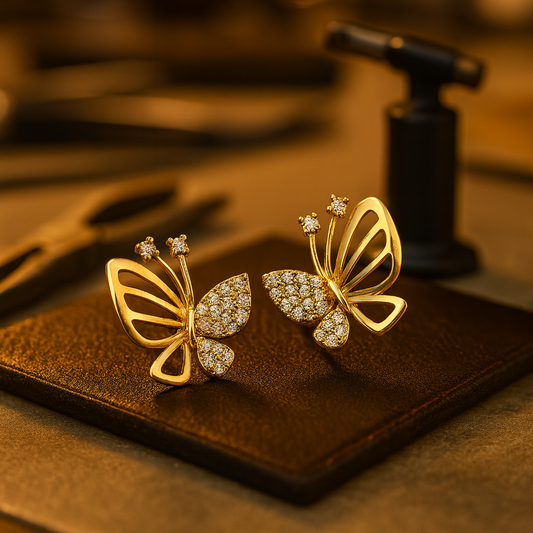 Elegant Zircon Butterfly Stud Earrings - emmy-rae-jewels.com