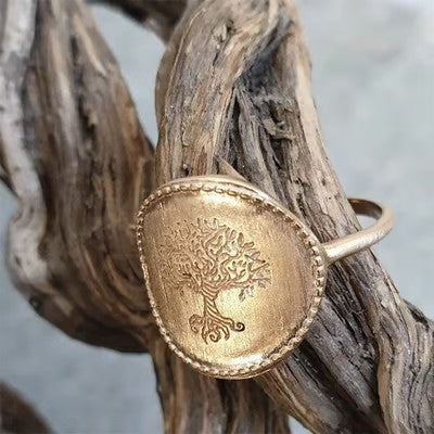 Tree of Life Signet Gold Ring
