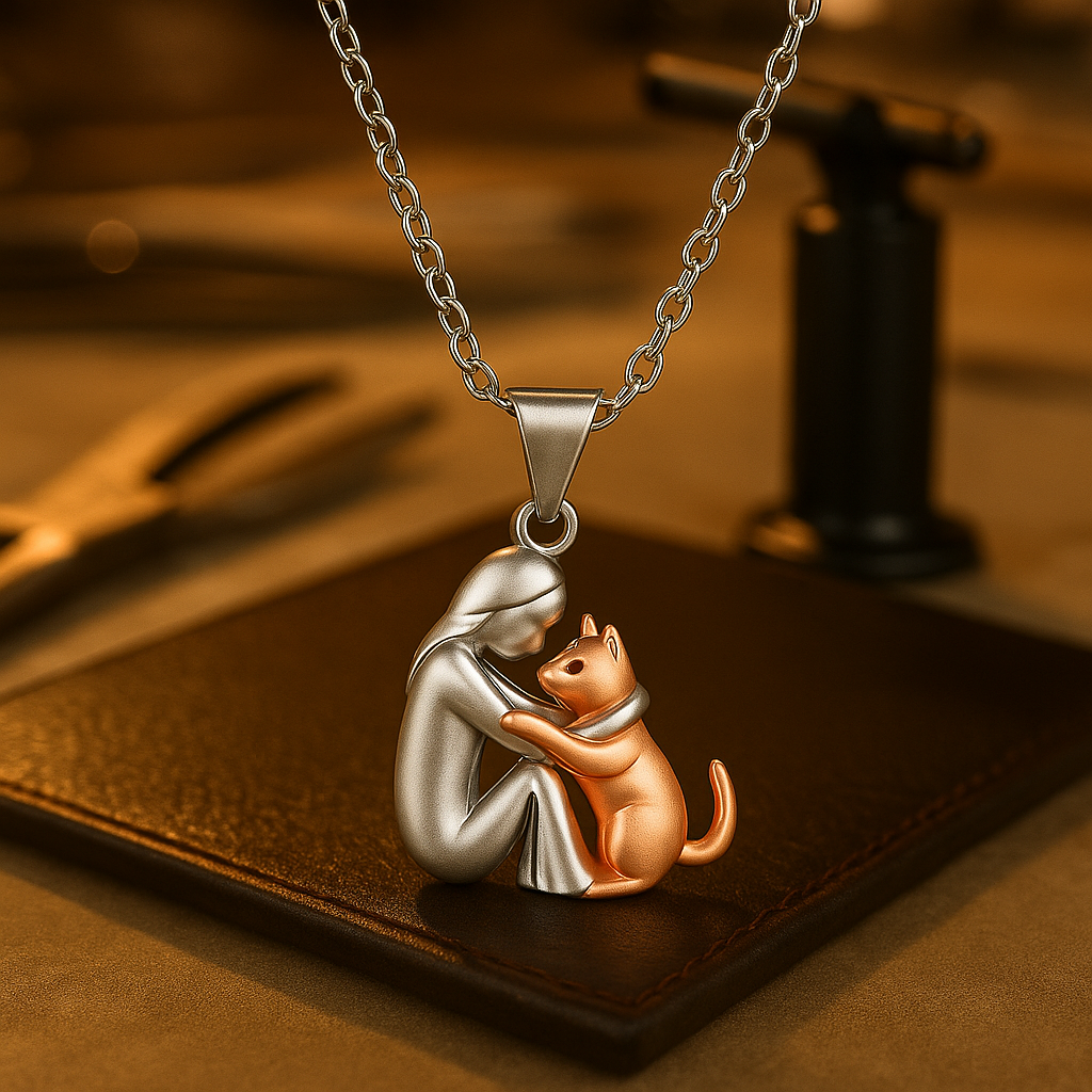 Cat Hug Pendant Necklace - emmy-rae-jewels.com