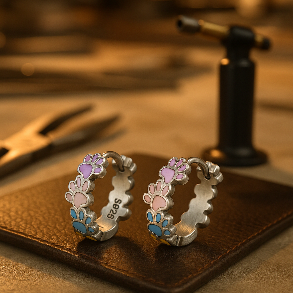 Colourful Paws Hoops Sterling Silver - emmy-rae-jewels.com