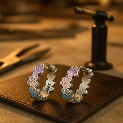 Colourful Paws Hoops Sterling Silver - emmy-rae-jewels.com
