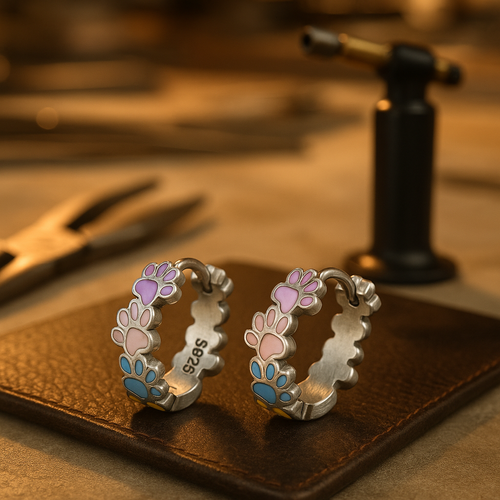 Colourful Paws Hoops Sterling Silver - emmy-rae-jewels.com