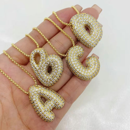 Hailey Bubble Initial Necklace - emmy-rae-jewels.com