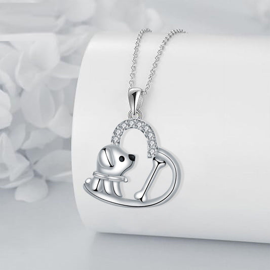 Heart Pendant Dog Necklace - emmy-rae-jewels.com