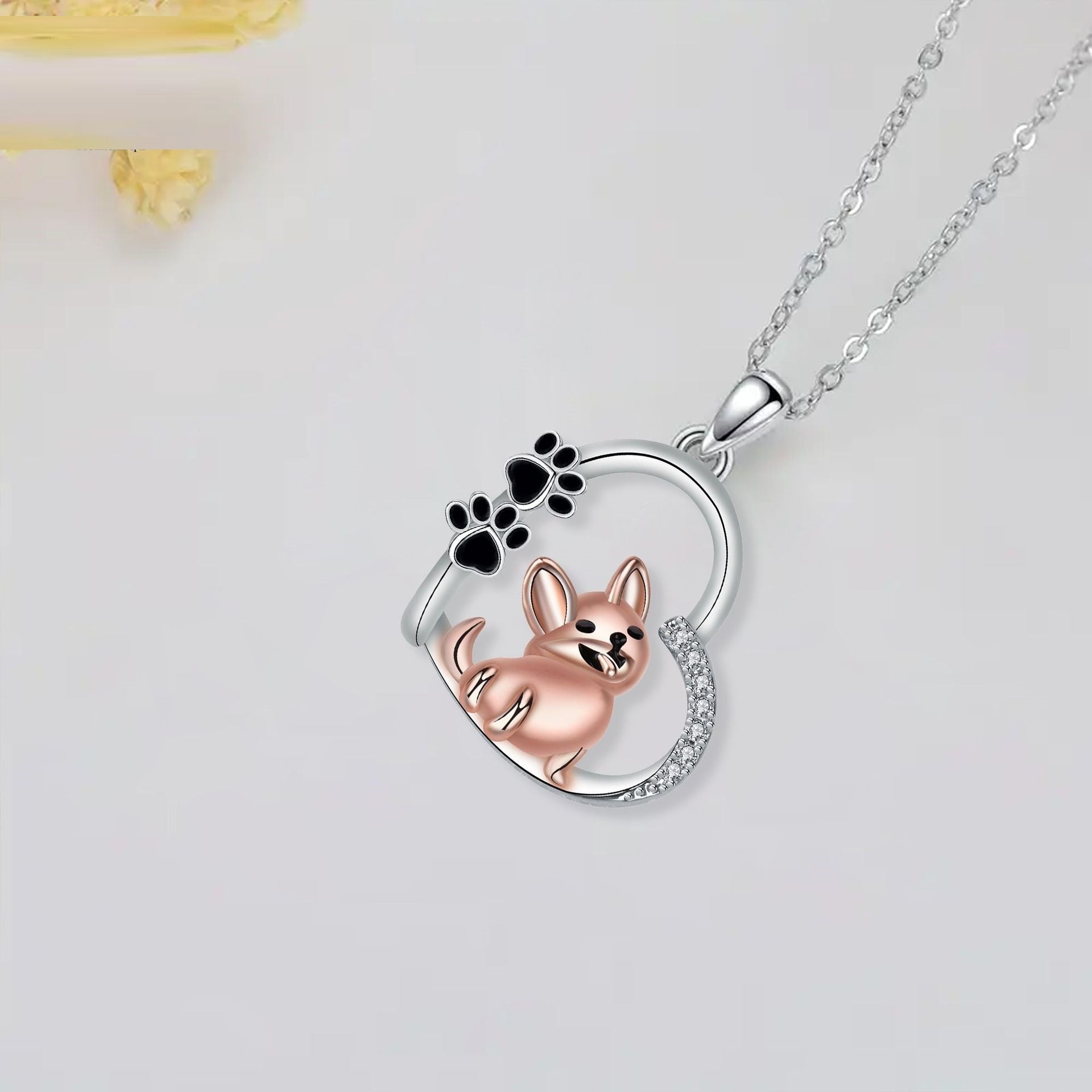 Lovely Heart-shaped Dog Pendant Necklace - emmy-rae-jewels.com