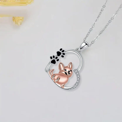 Lovely Heart-shaped Dog Pendant Necklace - emmy-rae-jewels.com