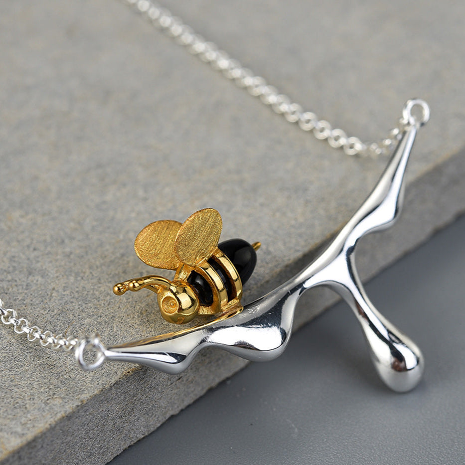Dripping Honey & Bee Necklace - emmy-rae-jewels.com