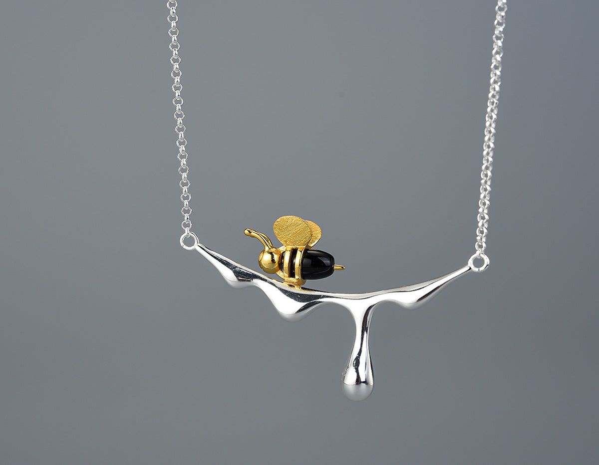 Dripping Honey & Bee Necklace - emmy-rae-jewels.com