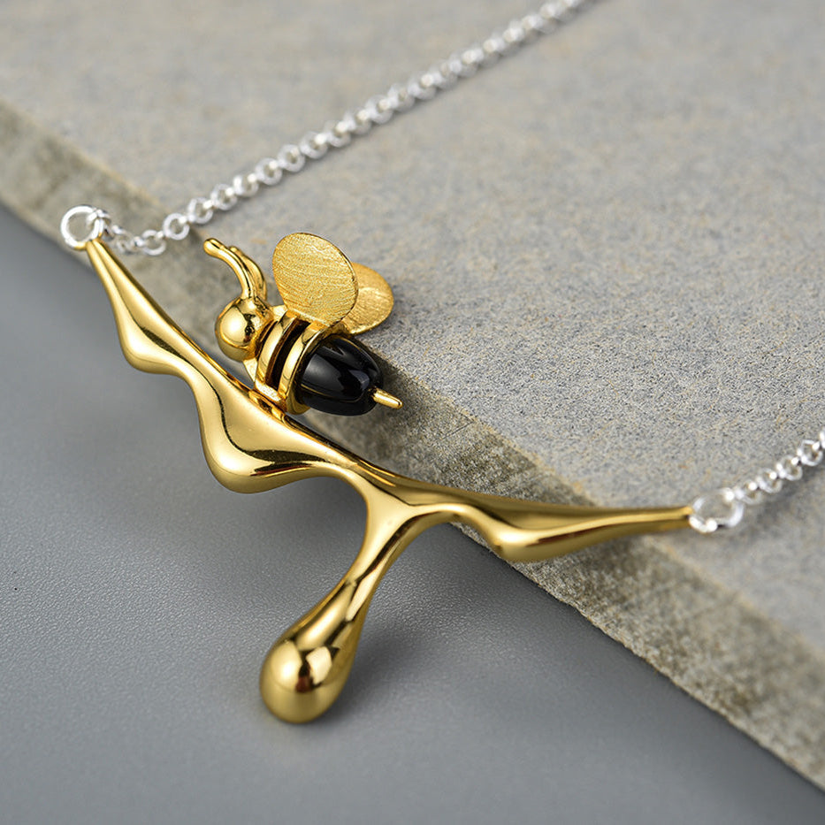Dripping Honey & Bee Necklace - emmy-rae-jewels.com