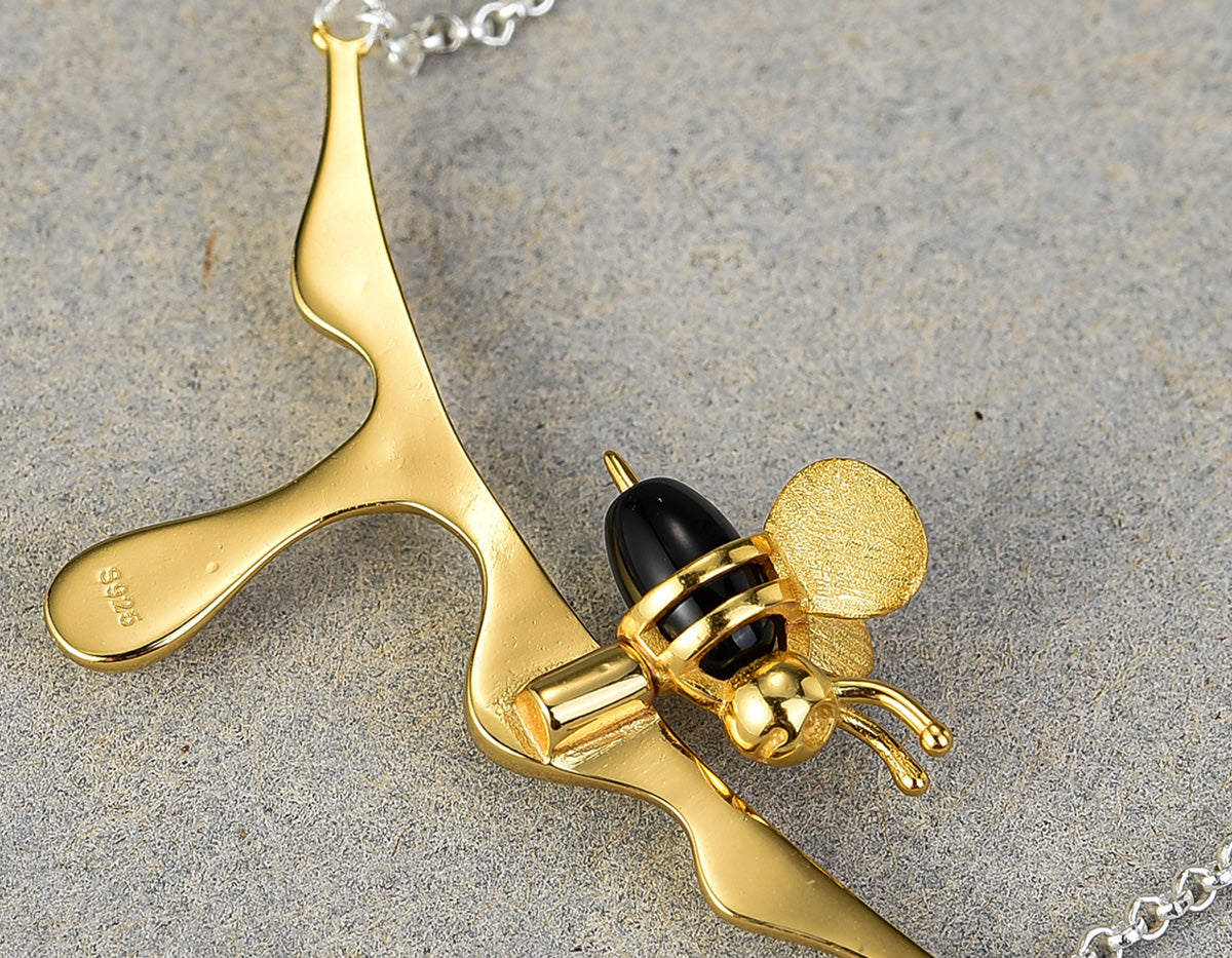 Dripping Honey & Bee Necklace - emmy-rae-jewels.com