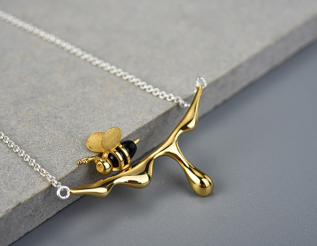Dripping Honey & Bee Necklace - emmy-rae-jewels.com