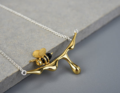 Dripping Honey & Bee Necklace - emmy-rae-jewels.com