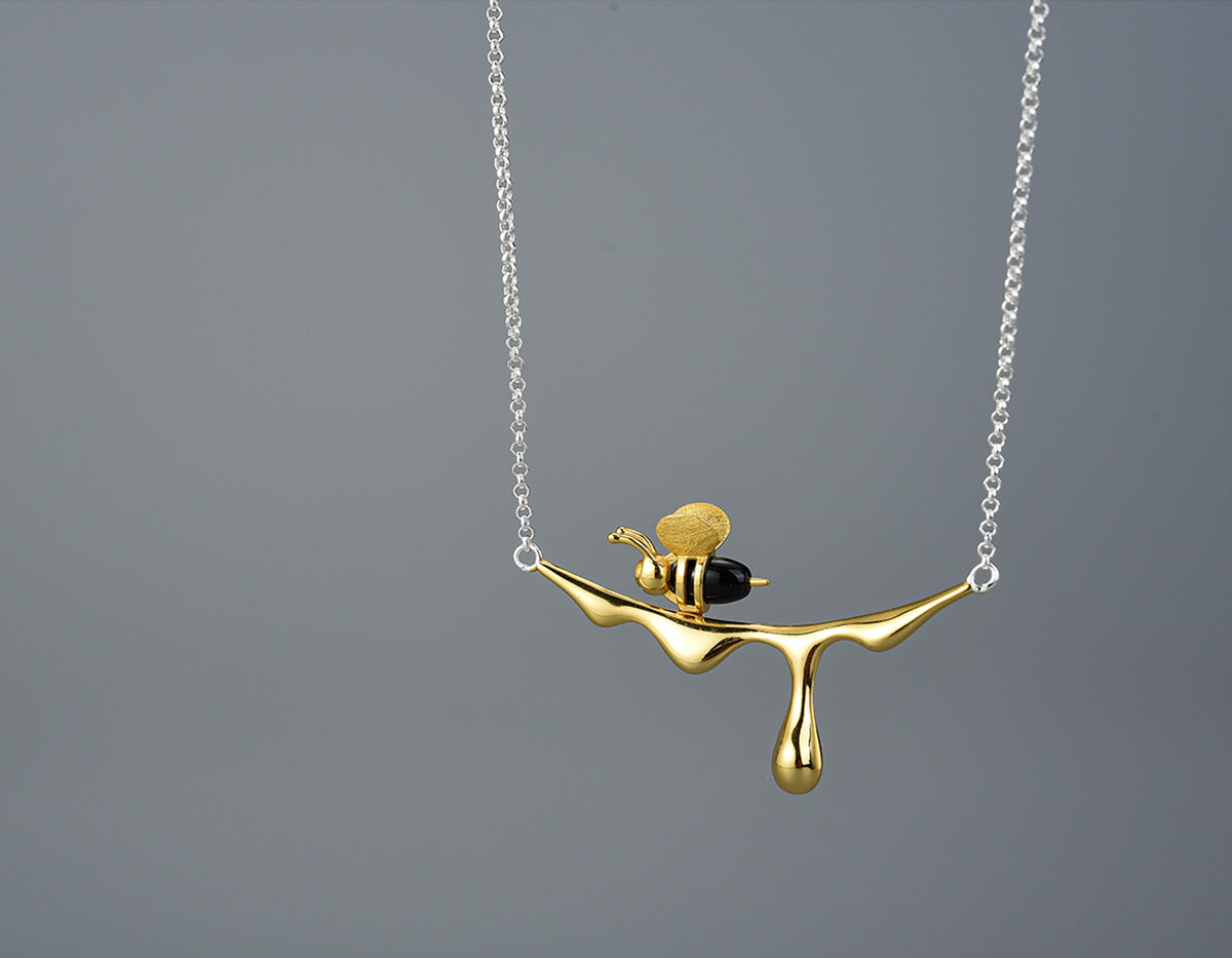 Dripping Honey & Bee Necklace - emmy-rae-jewels.com