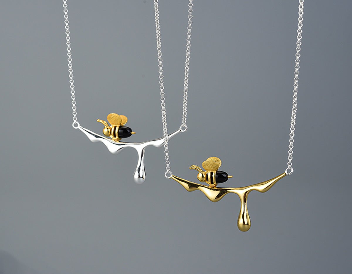 Dripping Honey & Bee Necklace - emmy-rae-jewels.com