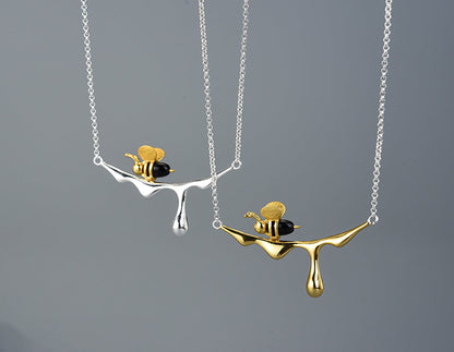 Dripping Honey & Bee Necklace - emmy-rae-jewels.com