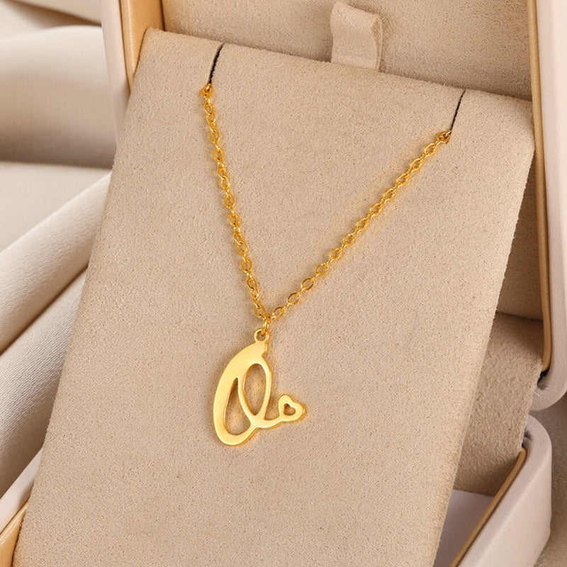 Cursive Initial Letter Pendant Necklaces - emmy-rae-jewels.com