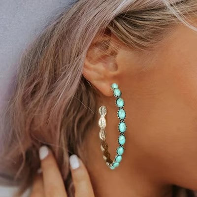 925 Vintage Turquoise Earrings - emmy-rae-jewels.com