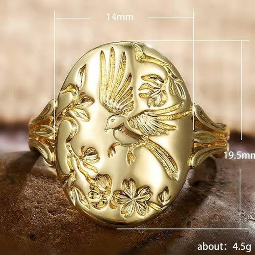 Gold Bird Nature Inspired Ring - emmy-rae-jewels.com