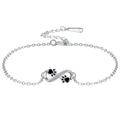 Infinite Symbol Pendant Pet Paw Bracelet with Zirconia - emmy-rae-jewels.com
