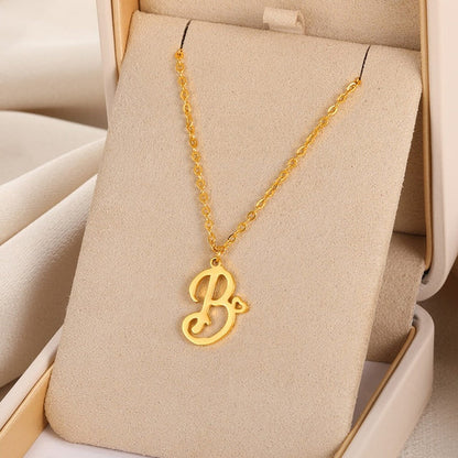 Cursive Initial Letter Pendant Necklaces - emmy-rae-jewels.com