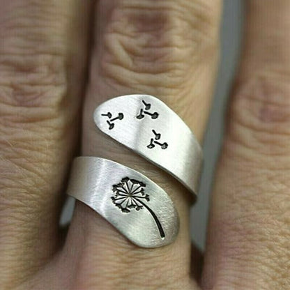 Silver Dandelion Rings