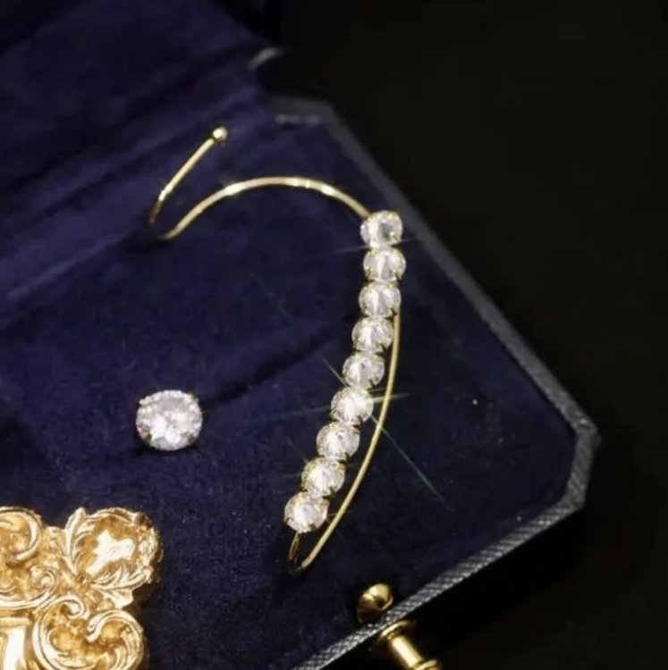 Cubic Zirconia Crescent Earrings - emmy-rae-jewels.com