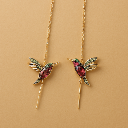 Hummingbird Enamel and Zirconia Earrings - emmy-rae-jewels.com