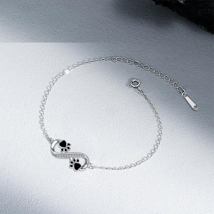 Infinite Symbol Pendant Pet Paw Bracelet with Zirconia - emmy-rae-jewels.com