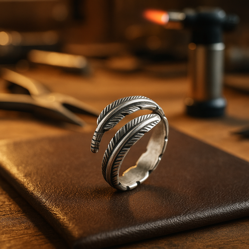 Adjustable Inspired Ring Feather - emmy-rae-jewels.com