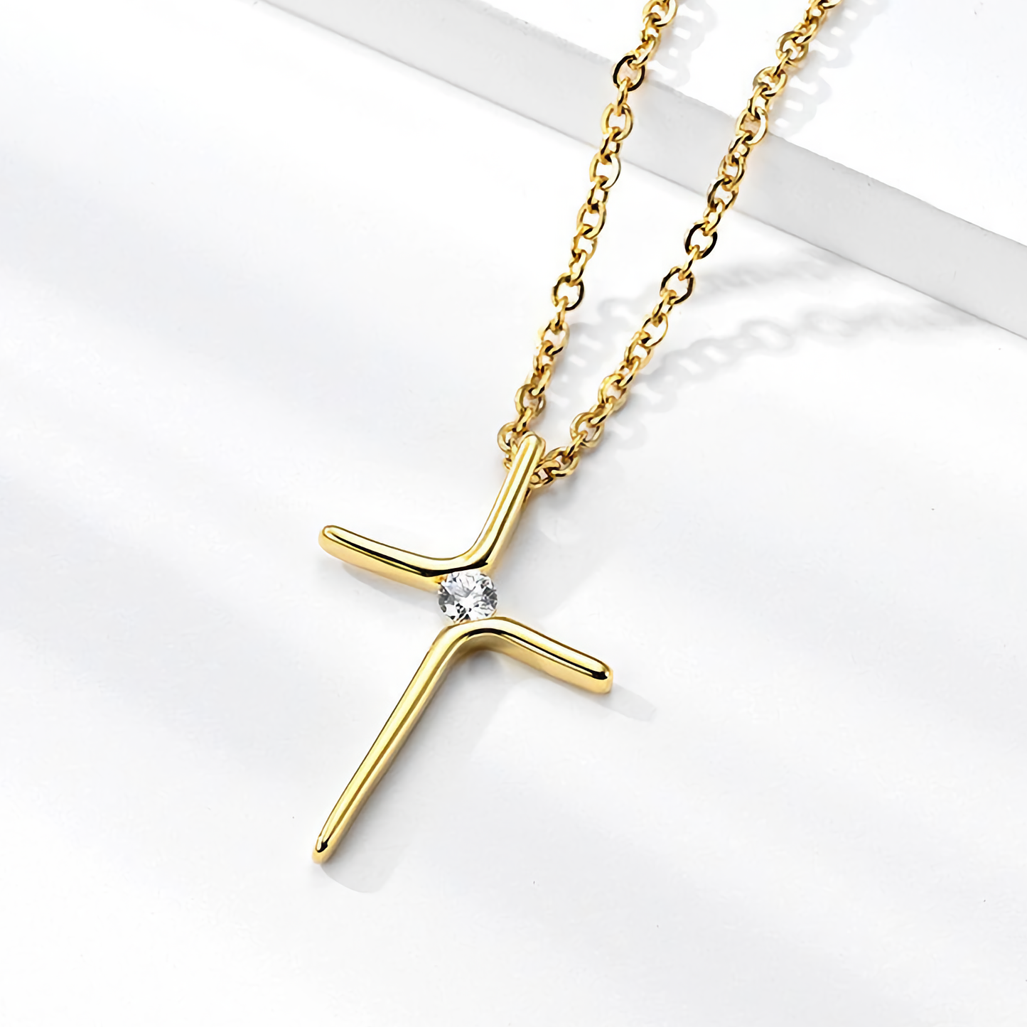 Asymmetrical Cross Necklace - emmy-rae-jewels.com