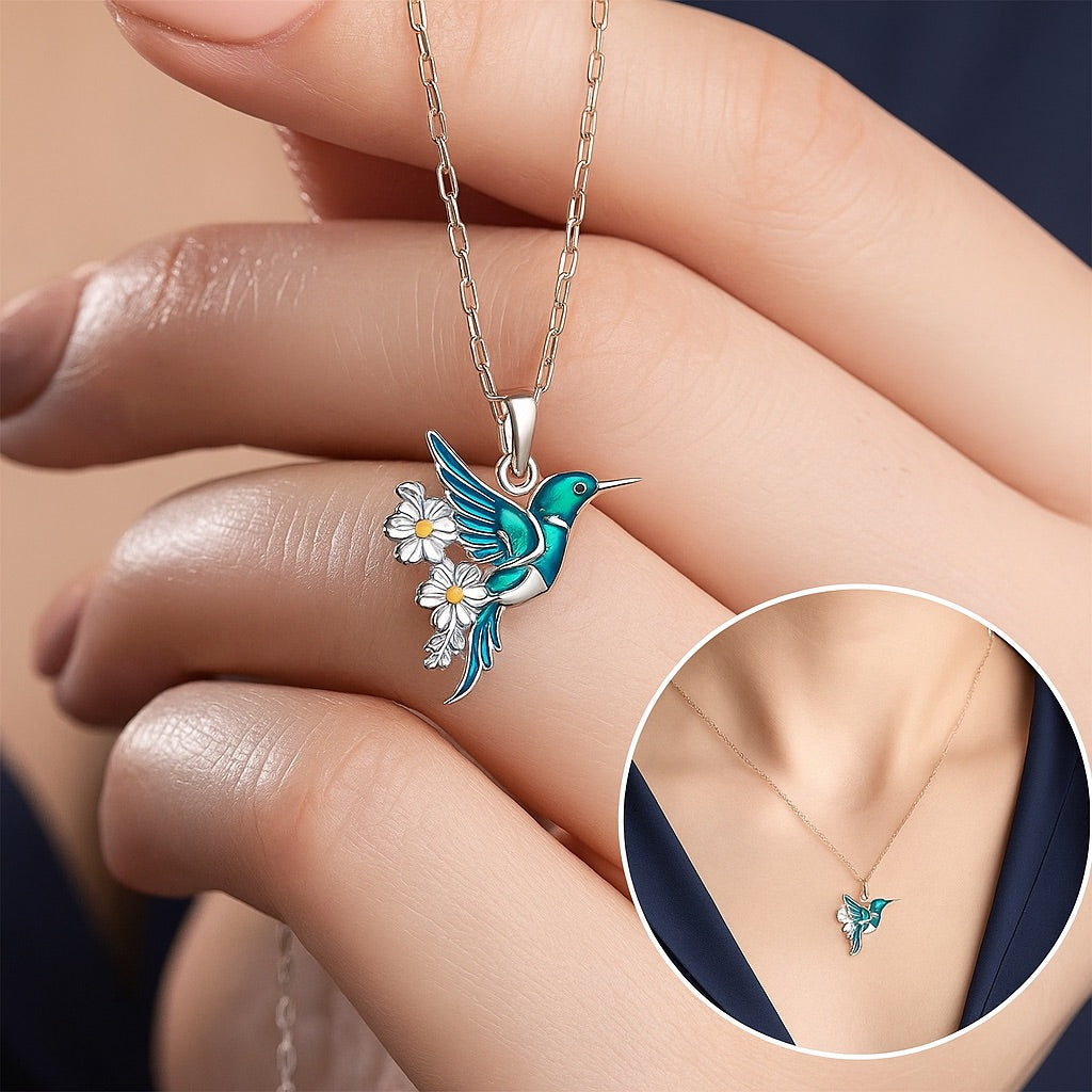 Beautiful Hummingbird Necklace with Bonus Earrings – Limited Time Offer - emmy-rae-jewels.com