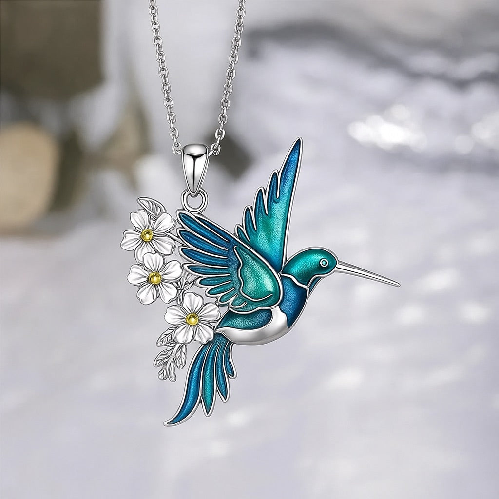 Beautiful Hummingbird Necklace with Bonus Earrings – Limited Time Offer - emmy-rae-jewels.com