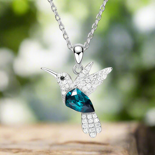 Hummingbird Sparkle Necklace with Zirconia - emmy-rae-jewels.com