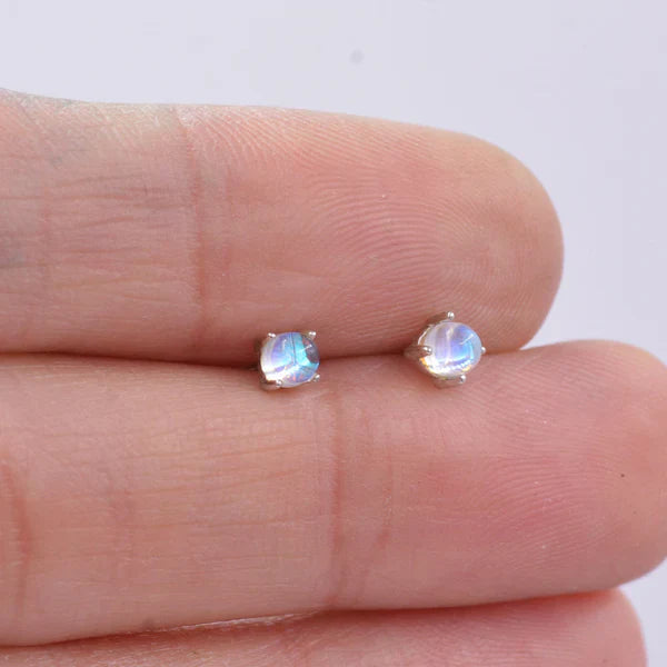 Sterling Silver Mermaid Crystal Tiny Stud Earrings - emmy-rae-jewels.com