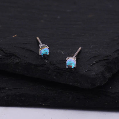 Sterling Silver Mermaid Crystal Tiny Stud Earrings - emmy-rae-jewels.com
