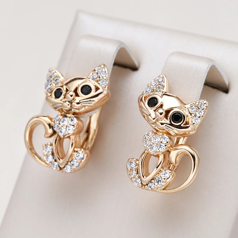 Elegant Kitten Earrings in Gold - emmy-rae-jewels.com