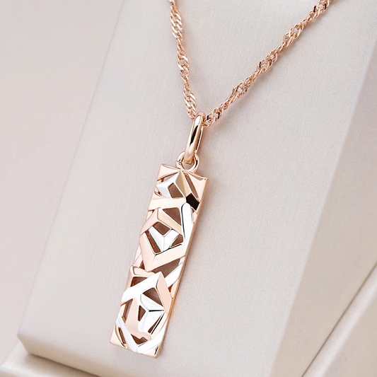 Elegant Rectangular Gold Necklace - emmy-rae-jewels.com