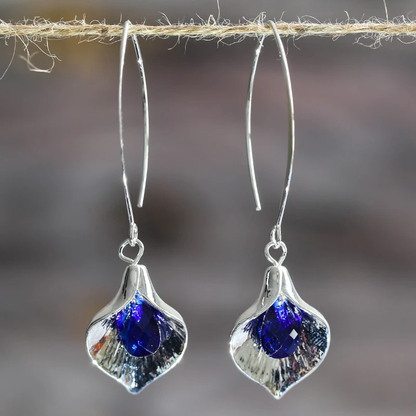 Blue Stone Earrings in Silver - emmy-rae-jewels.com