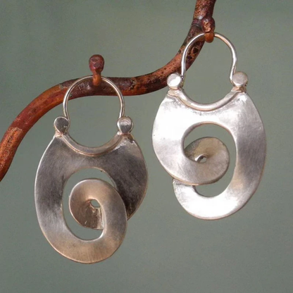 Vintage Irregular Silver Earrings - emmy-rae-jewels.com